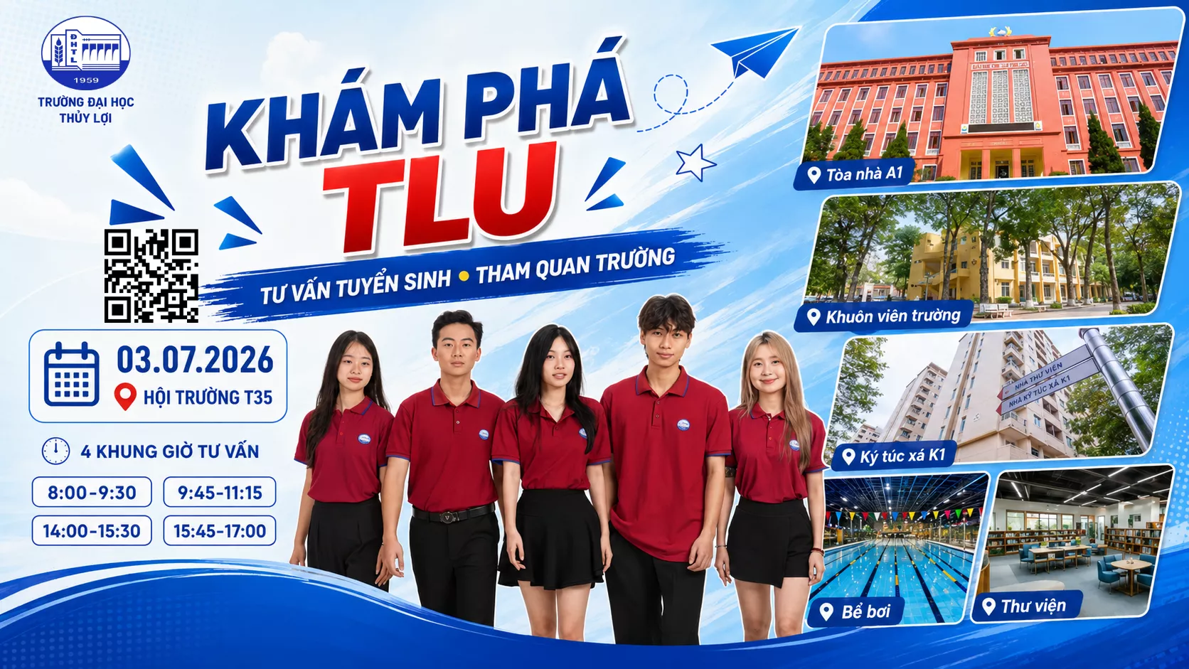 Không khí ngày hội tư vấn tuyển sinh tại Trường Đại học Thủy lợi
